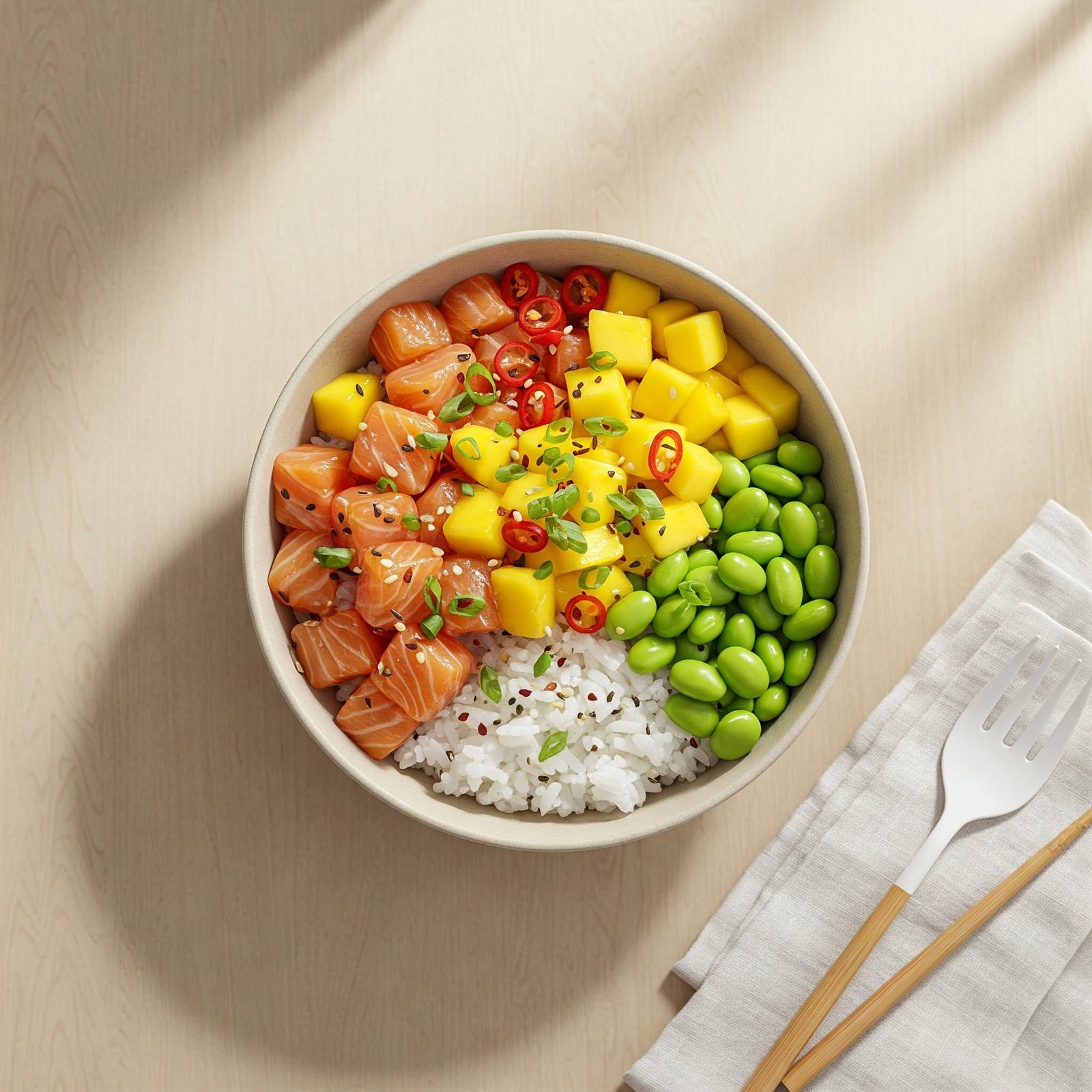 Poke con Salmón y Mango